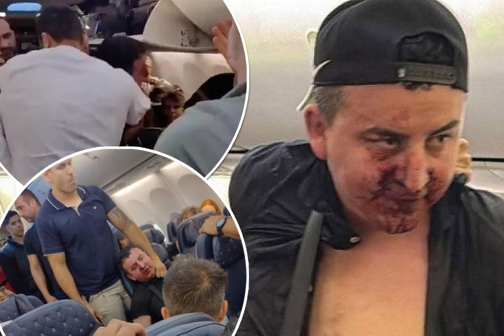 Passenger beaten after opening plane's emergency door during flight: 'He almost lost consciousness'